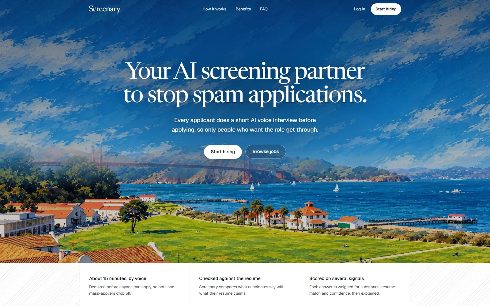 Screenary landing page